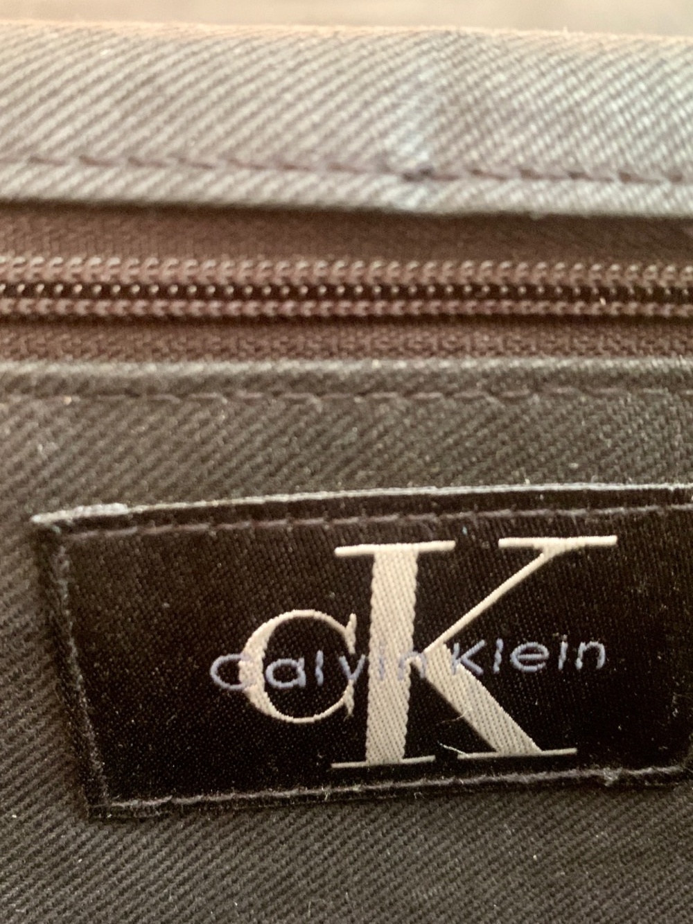 Calvin Klein all leather black messenger bag